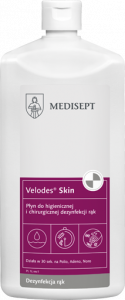 <b>Velodes Skin 500ml</b> - Płyn do higienicznej i chirurgicznej dezynfekcji rąk