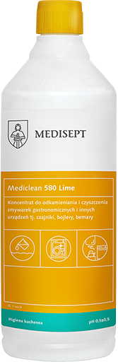 <b>Mediclean 580 Lime 1l.</b> Odkamieniacz do zmywarek i urządzeń gastronomicznych.