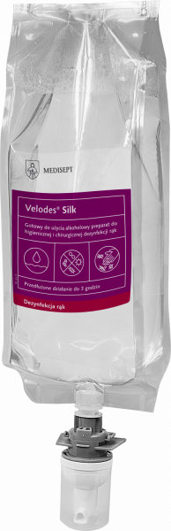 <b>Velodes Silk 1l. </b>Płyn do dezynfekcji rąk w systemie zamkniętym - <b>