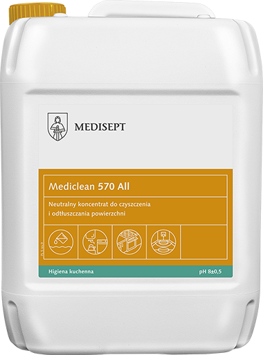 <b>Mediclean 570 All 5l.</b> Preparat do czyszczenia powierzchni w przetwórstwie spożywczym.