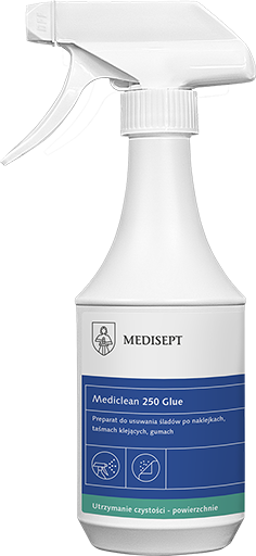 <b>Mediclean 250 Glue 500ml.</b> Preparat do usuwania śladów po naklejkach.