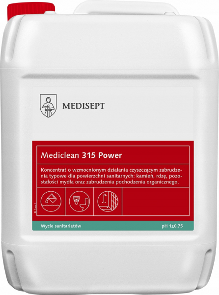 <b>Mediclean 315 Power 5l.</b> Koncentrat do czyszczenia powierzchni sanitarnych.