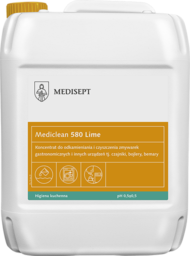 <b>Mediclean 580 Lime 5l. </b>Odkamieniacz do zmywarek i urządzeń gastronomicznych.