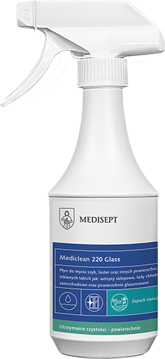 <b>Mediclean 220 Glass 500ml.</b> Preparat do mycia szyb.